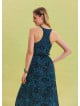 Indigo Bohemian Dress with Slit Neck 4646